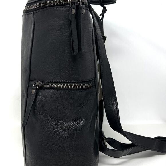 Vlenca Holland Leather Backpack Distressed Black 40770 Anthroplogie NWT main image 8